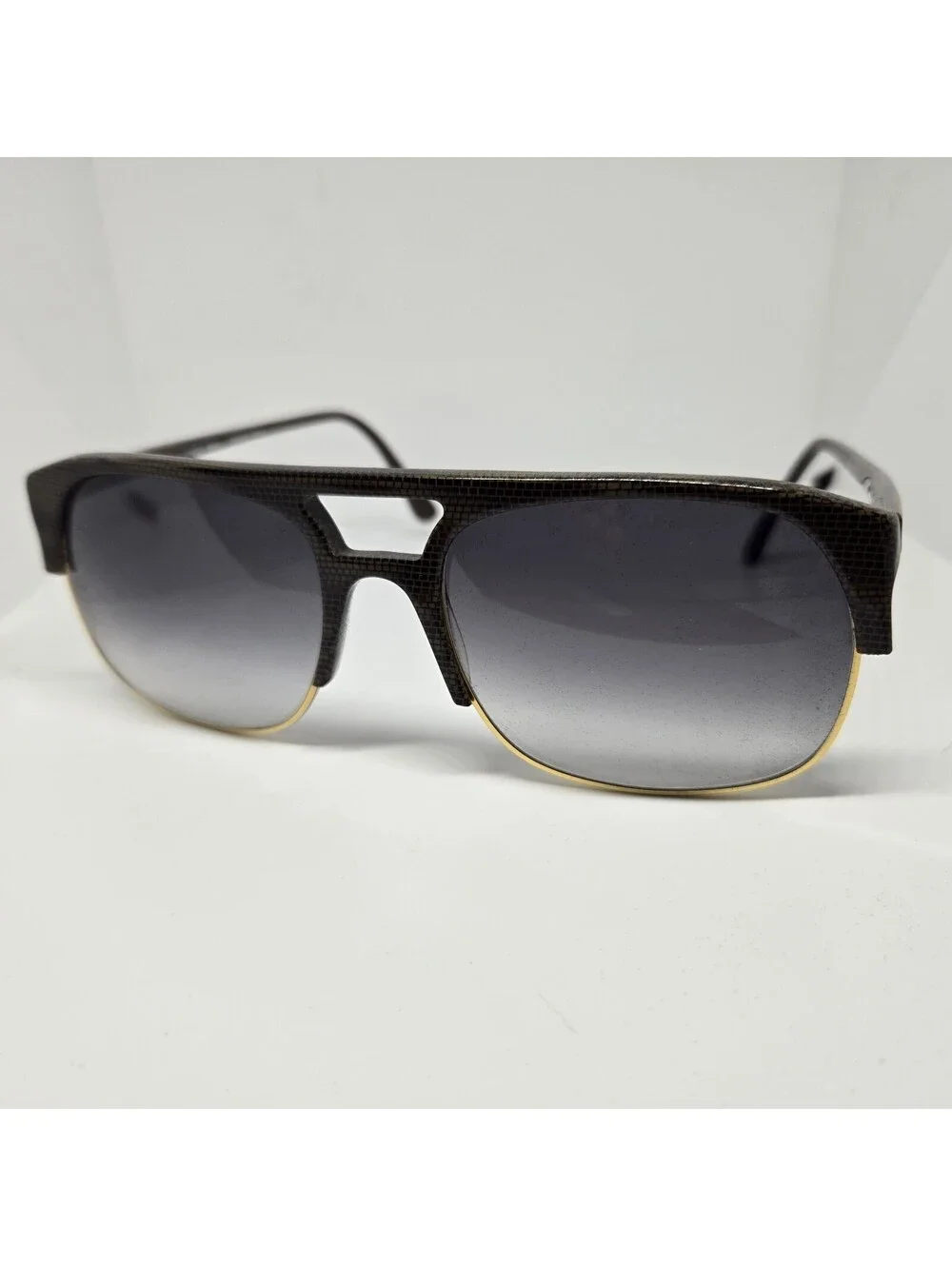 Lozza USA Mod. 3016 Col.018 Vintage Shield Sunglasses 59-19 Italy Gold Gray